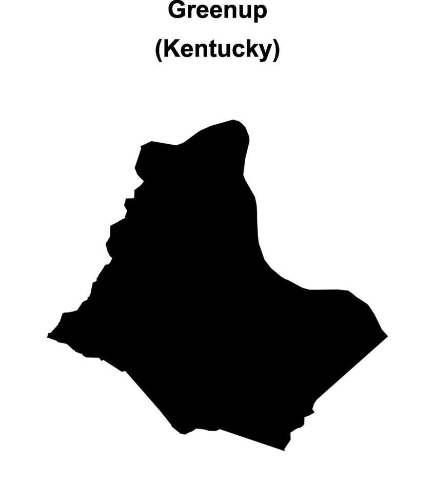 Greenup County, Kentucky blank outline map vector