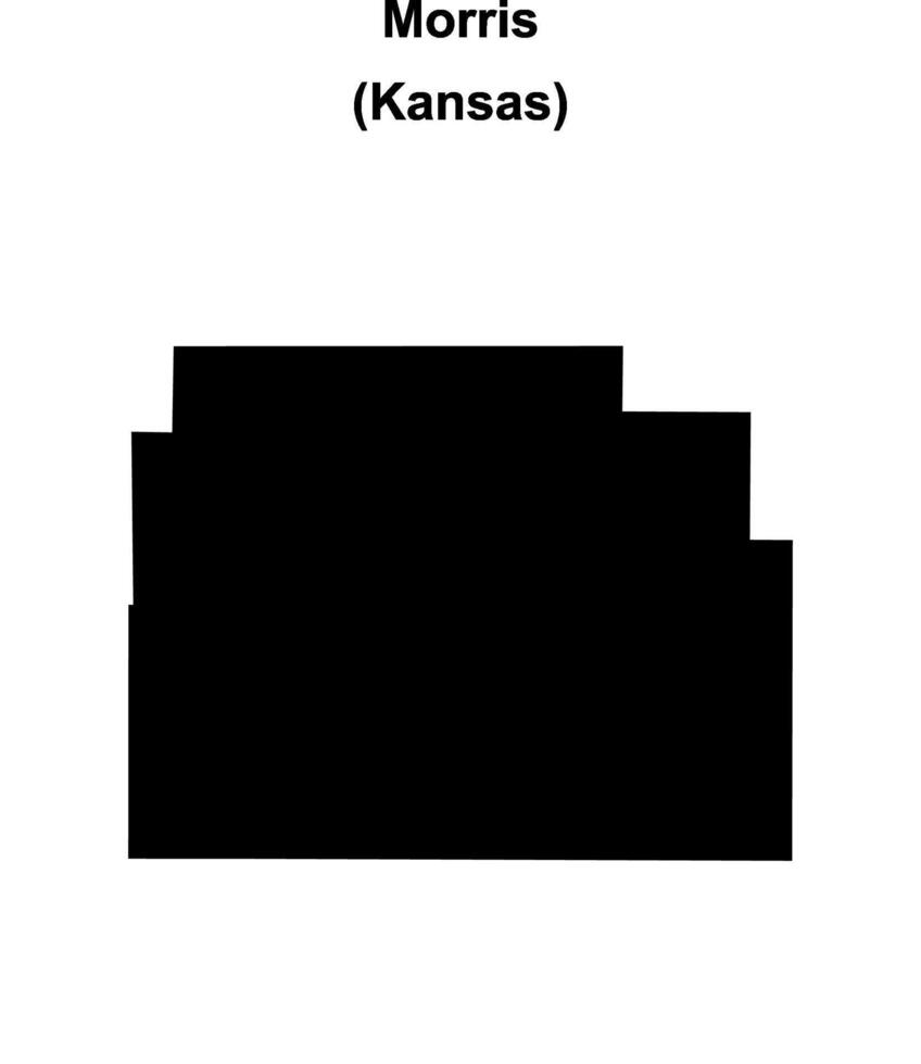 Morris County, Kansas blank outline map vector