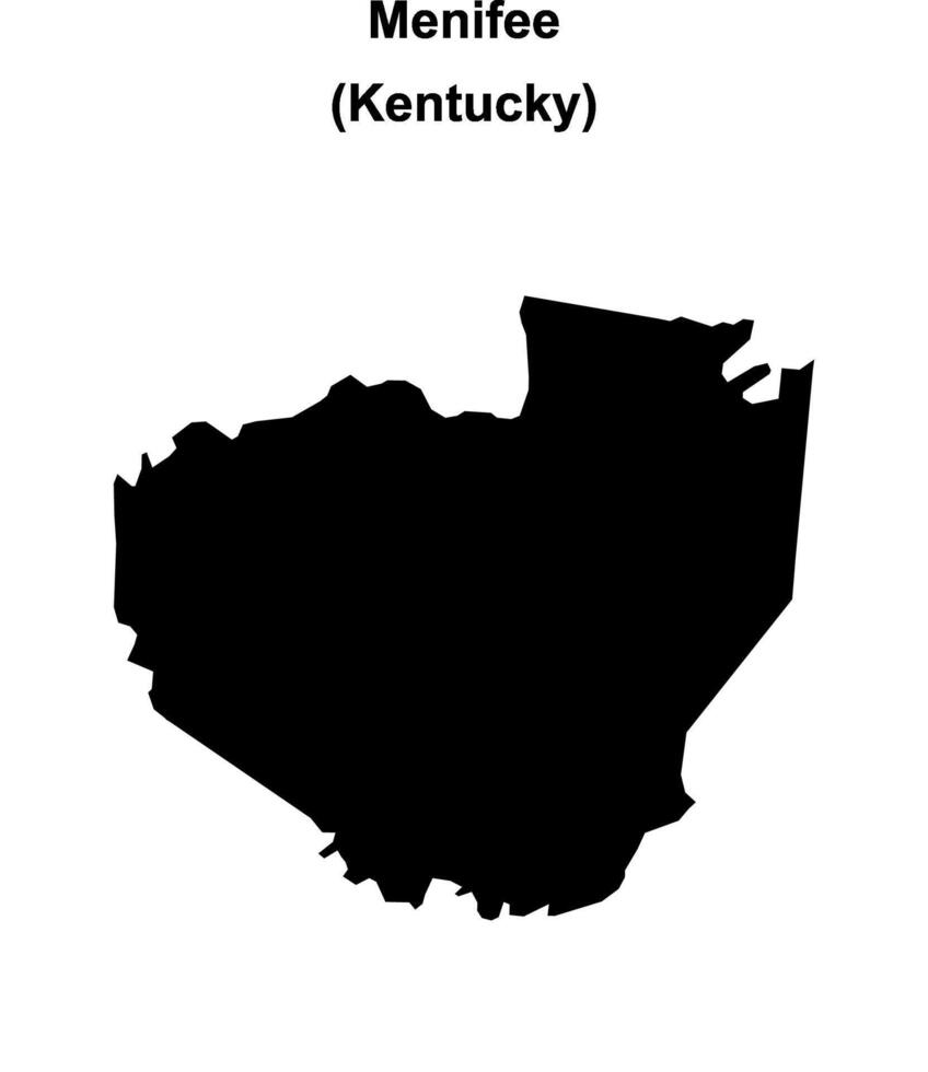 Menifee County, Kentucky blank outline map vector