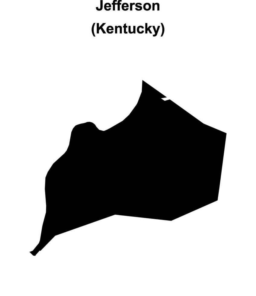 Jefferson County, Kentucky blank outline map vector