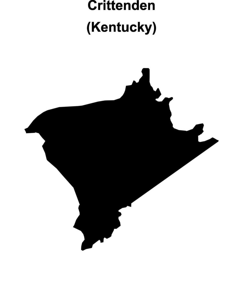 Crittenden County, Kentucky blank outline map vector