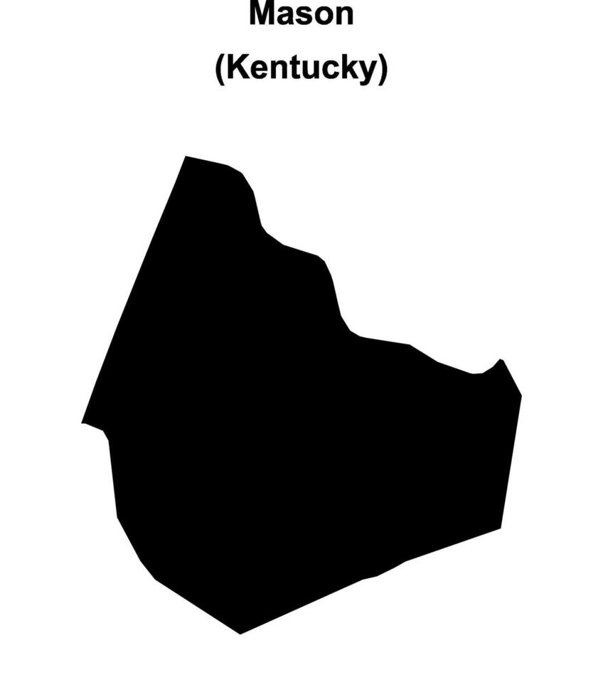 Mason County, Kentucky blank outline map vector