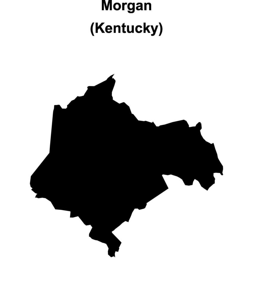 Morgan County, Kentucky blank outline map vector