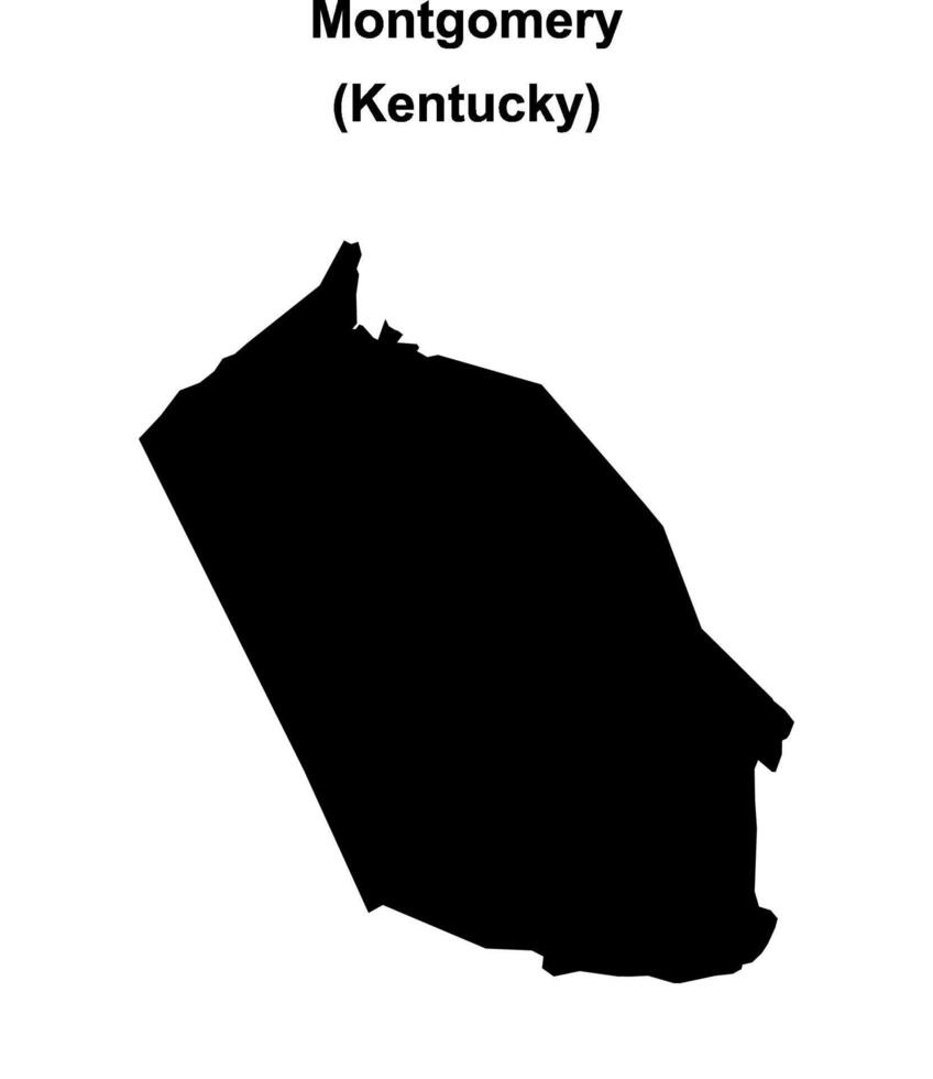 Montgomery County, Kentucky blank outline map vector