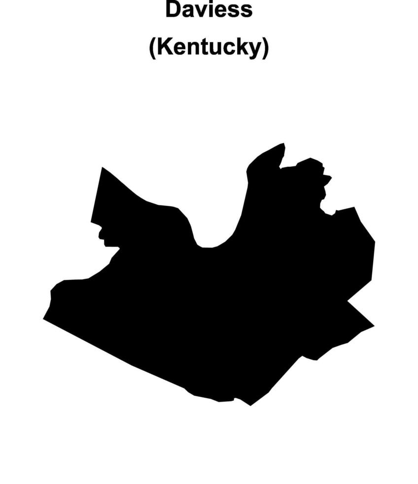 Daviess County, Kentucky blank outline map vector