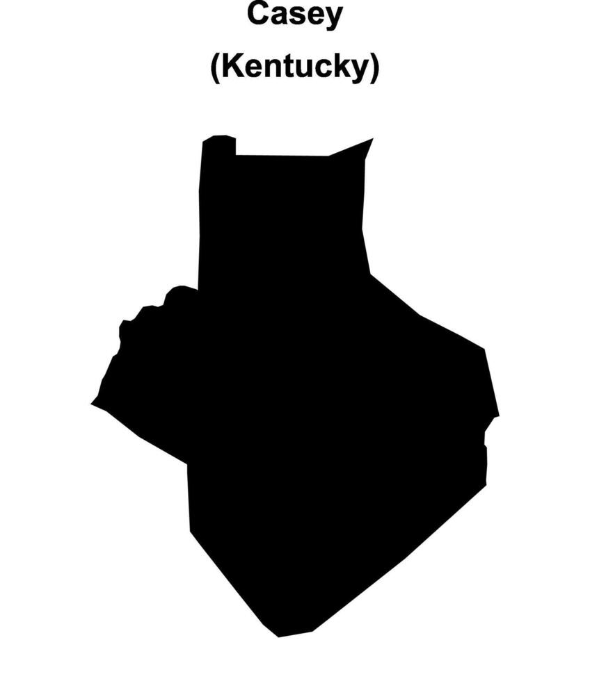 Casey County, Kentucky blank outline map vector