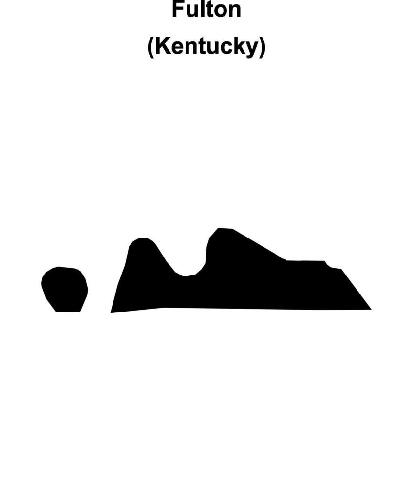 Fulton County, Kentucky blank outline map vector