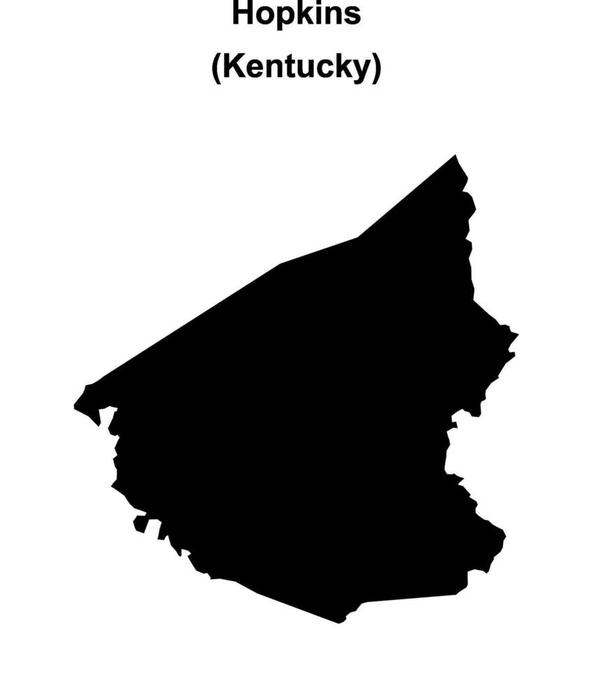 Hopkins County, Kentucky blank outline map vector