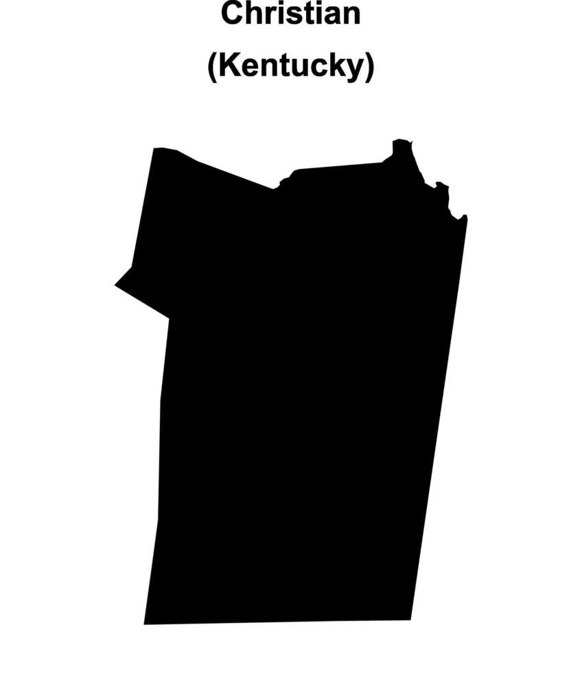 Christian County, Kentucky blank outline map vector