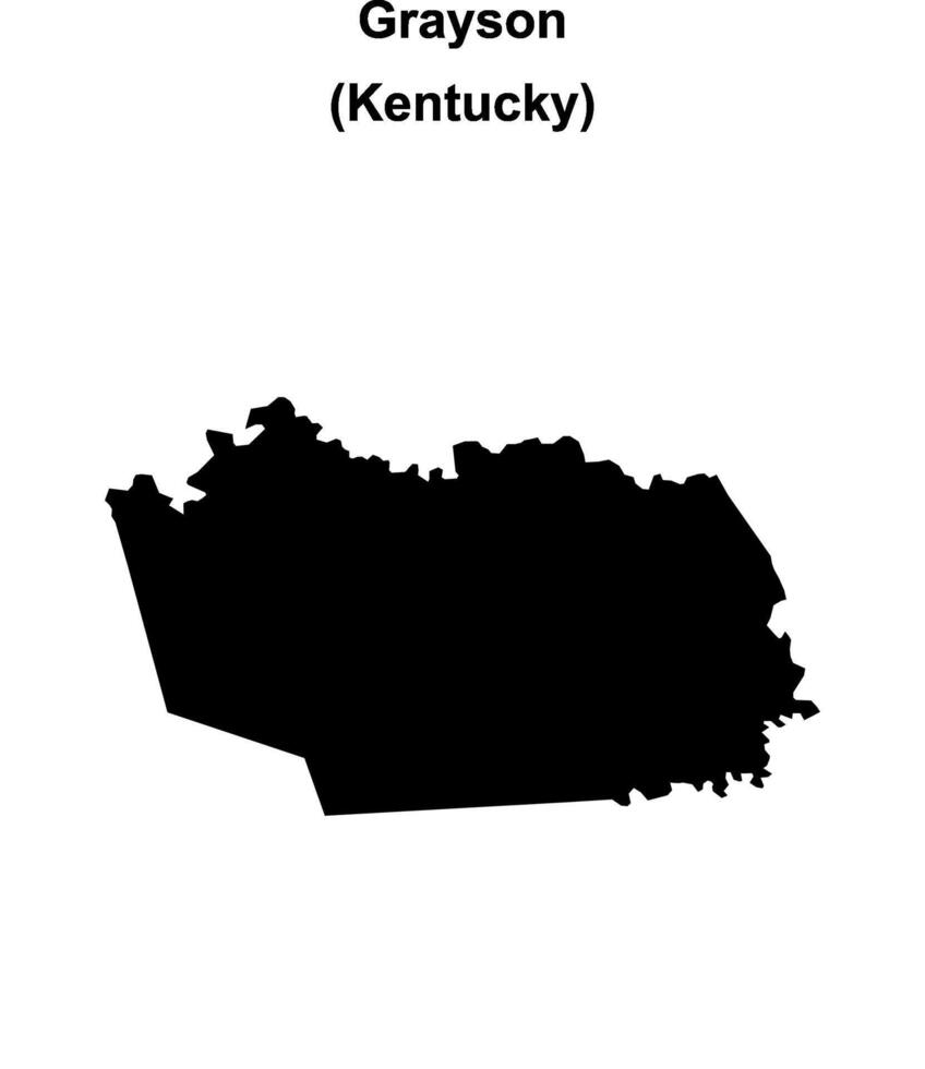 Grayson County, Kentucky blank outline map vector