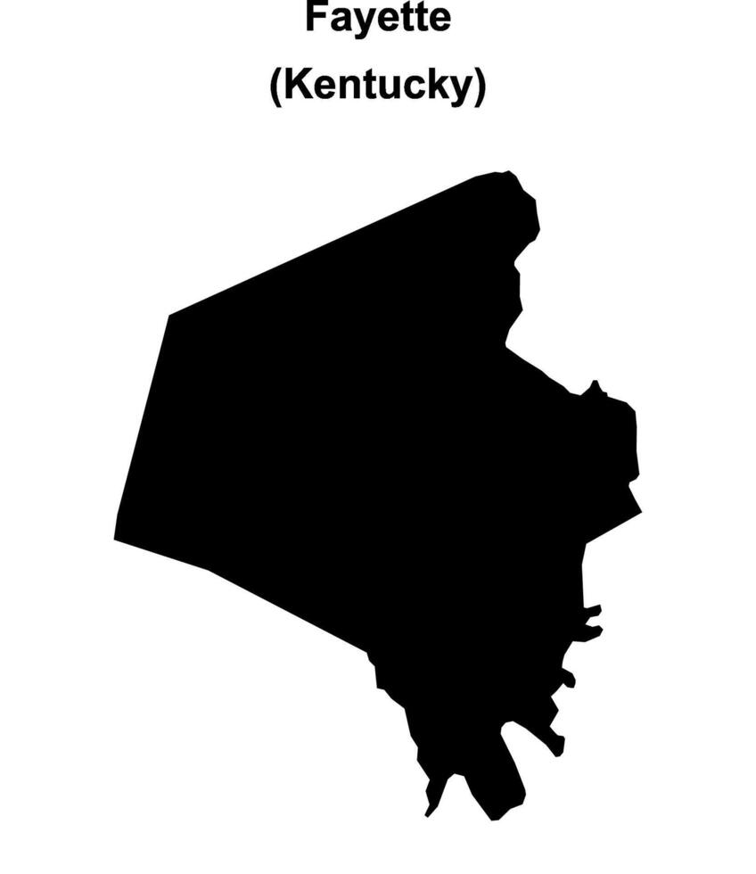 Fayette County, Kentucky blank outline map vector