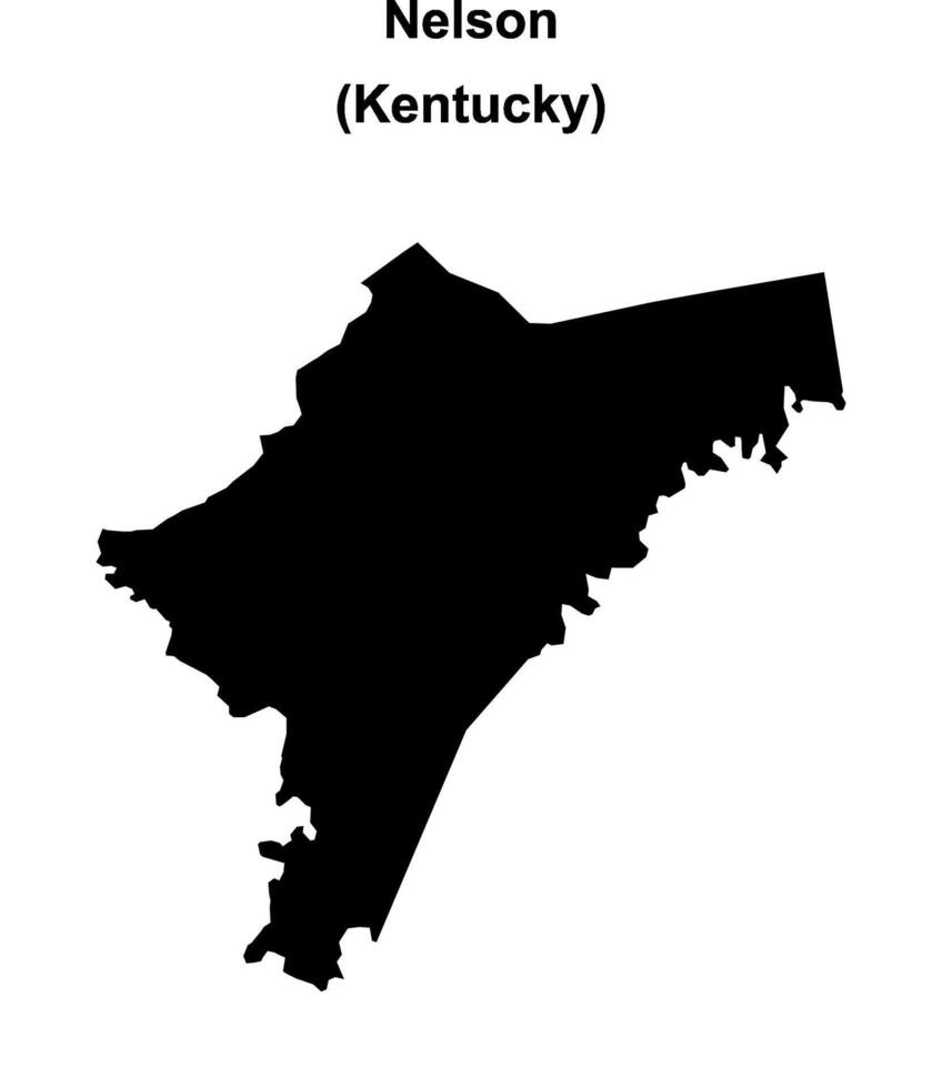 Nelson County, Kentucky blank outline map vector