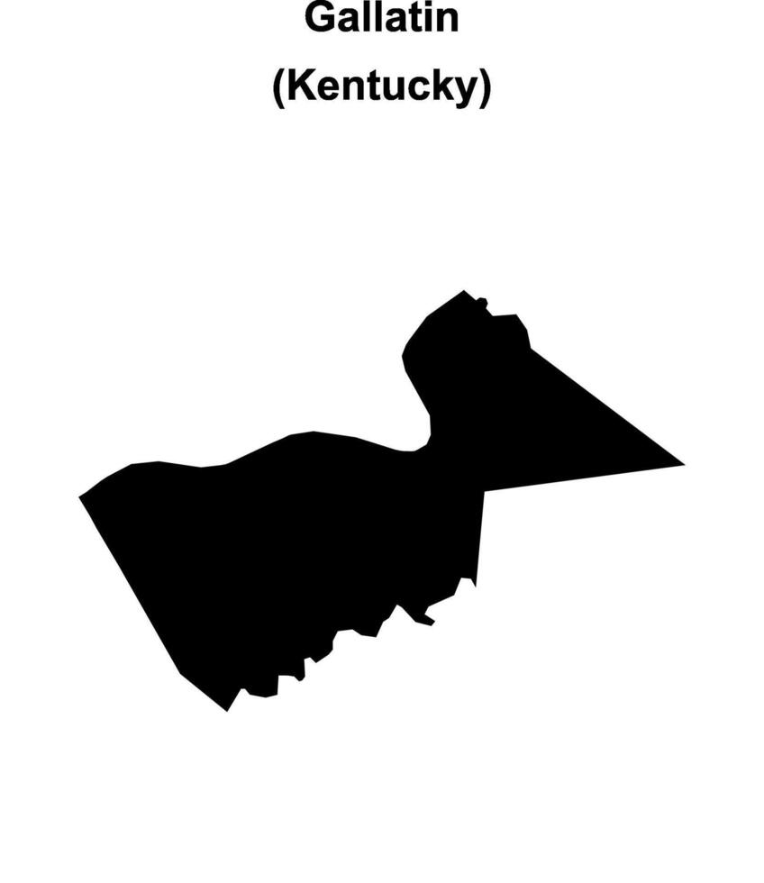 Gallatin County, Kentucky blank outline map vector