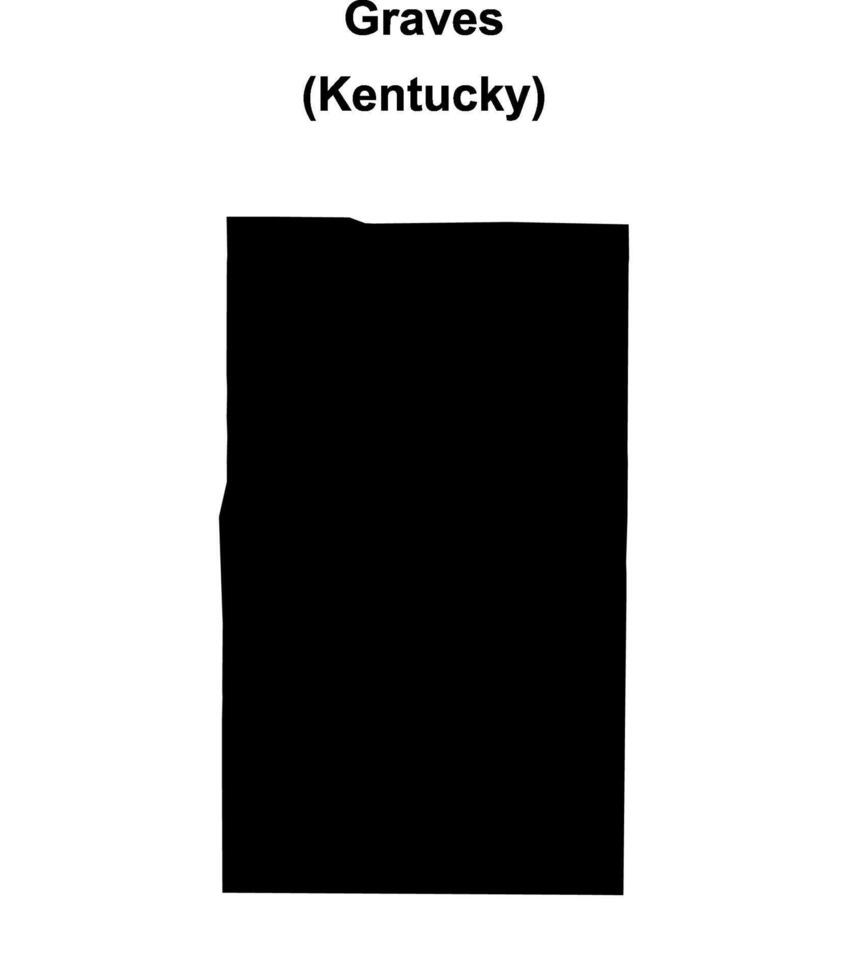 Graves County, Kentucky blank outline map vector