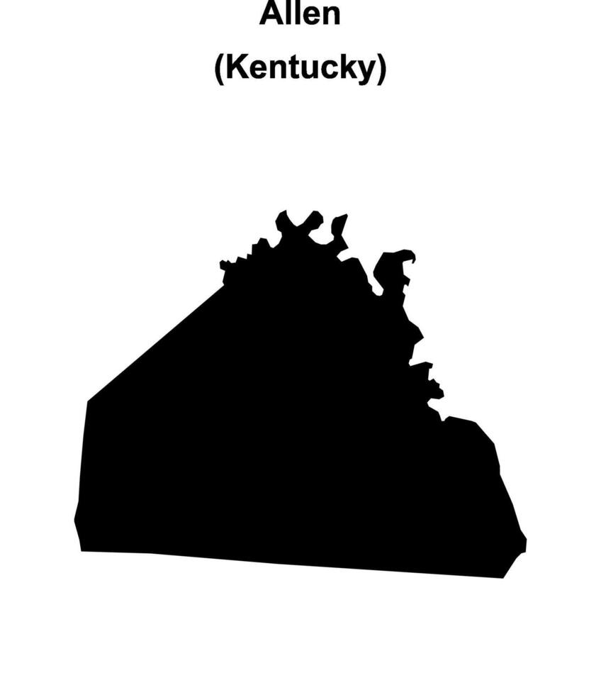 Allen County, Kentucky blank outline map vector