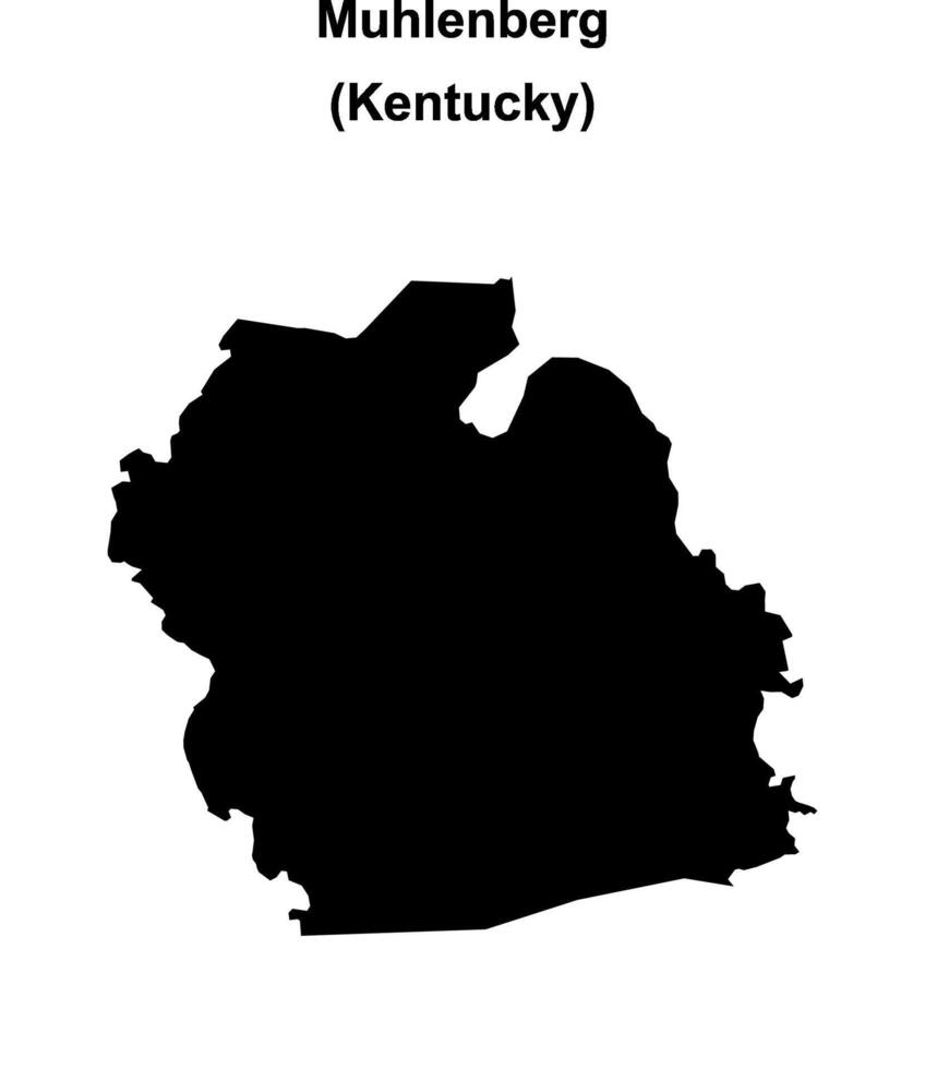 Muhlenberg County, Kentucky blank outline map vector