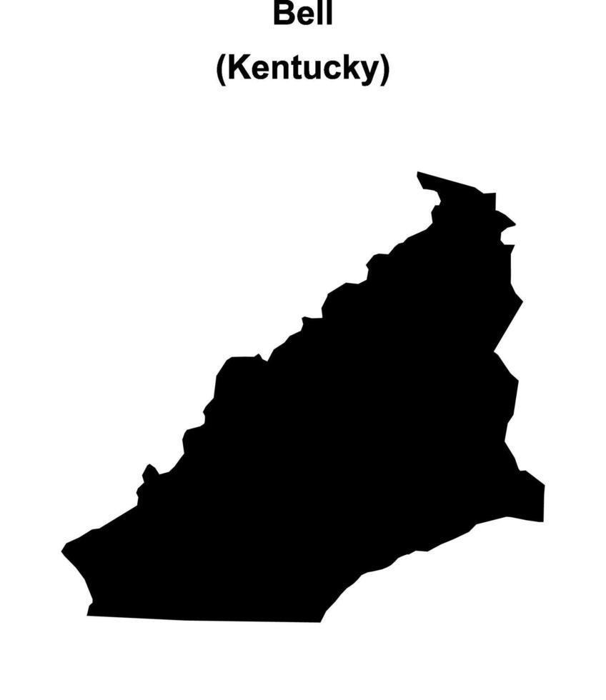 Bell County, Kentucky blank outline map vector