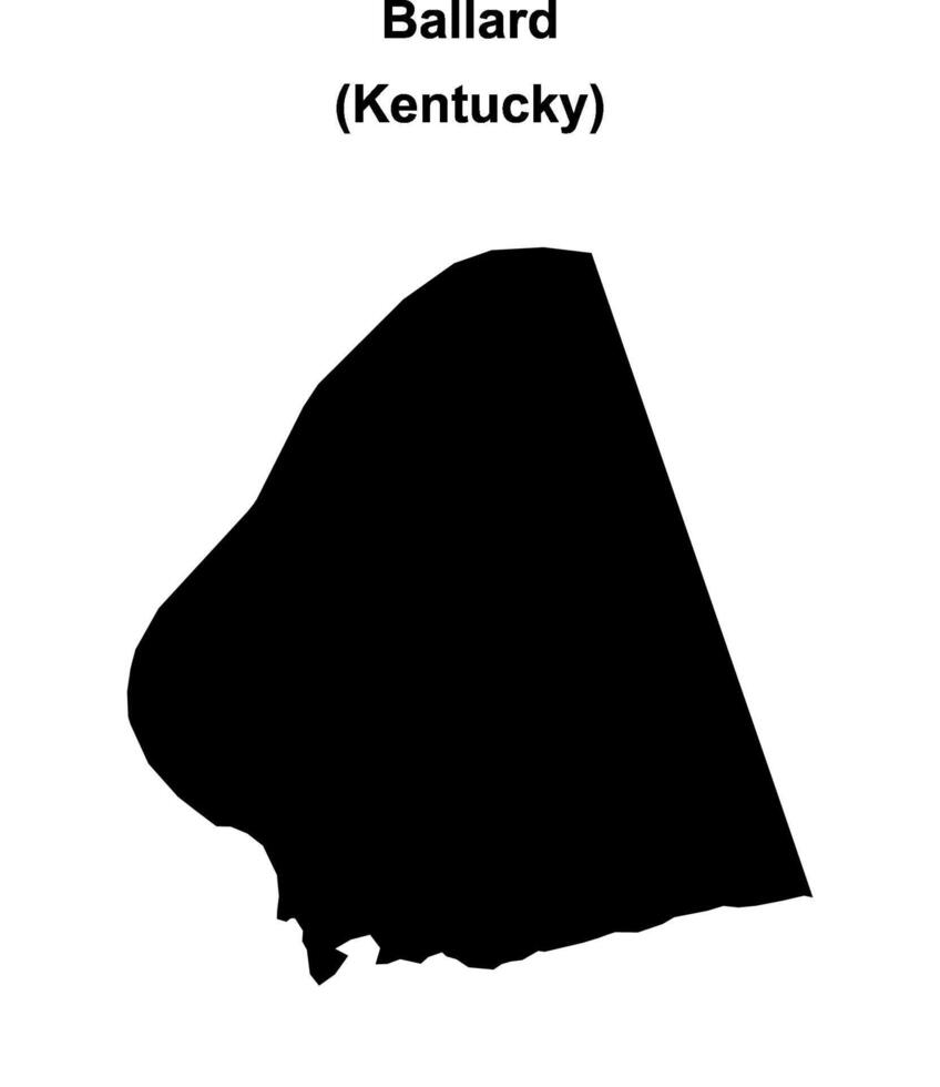 Ballard County, Kentucky blank outline map vector