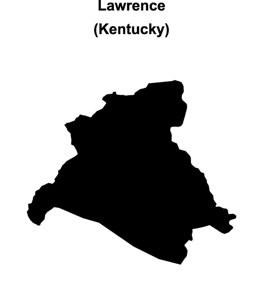 Lawrence County, Kentucky blank outline map vector