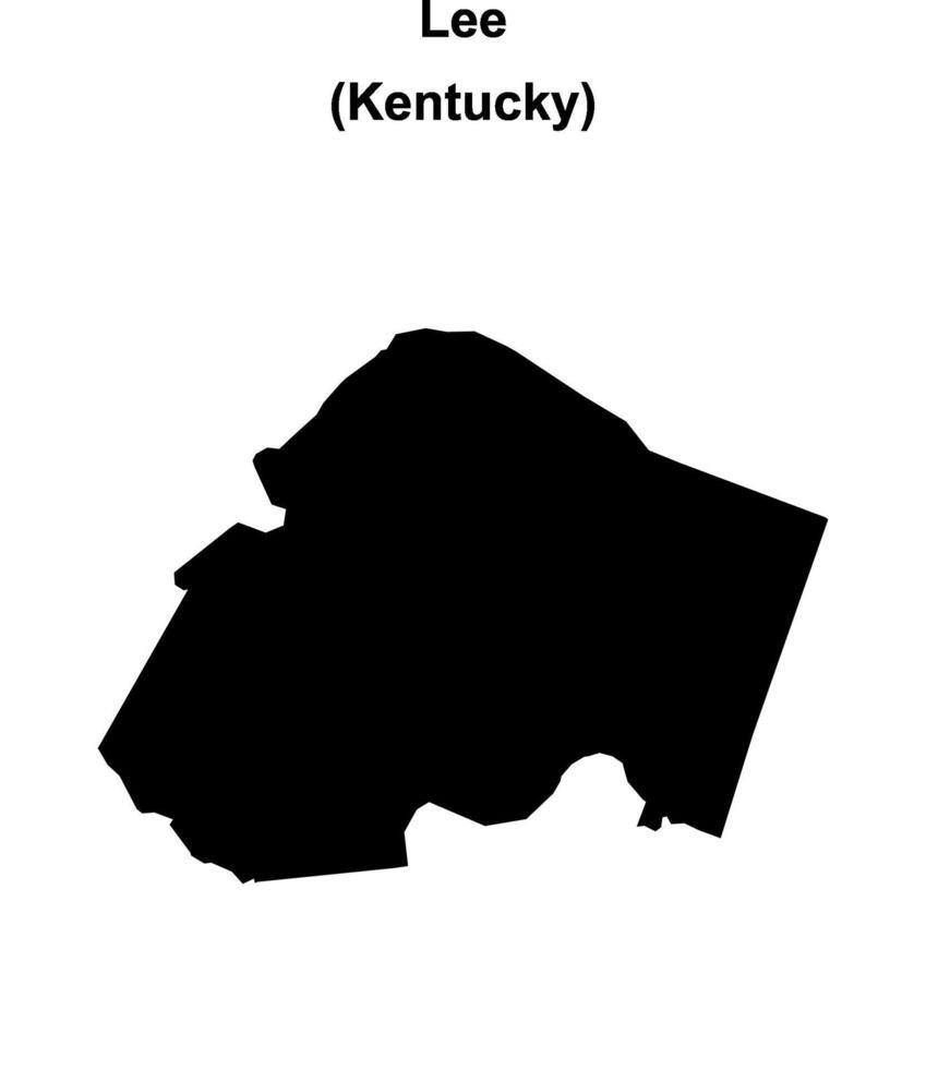 Lee County, Kentucky blank outline map vector