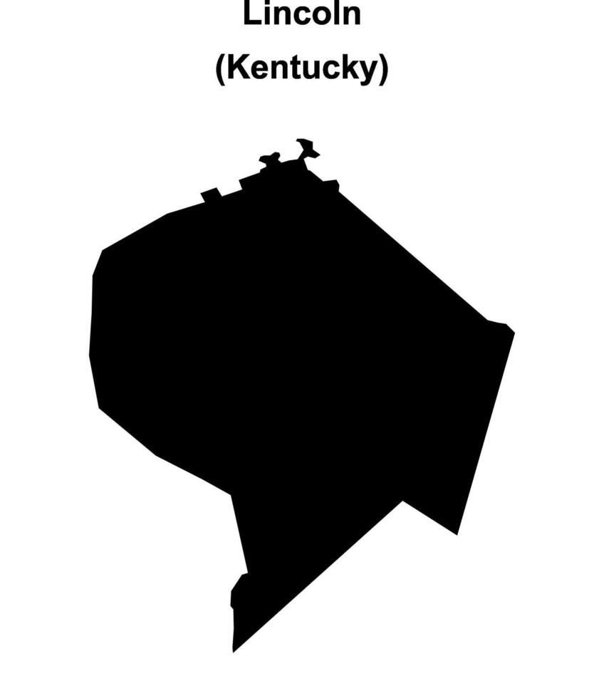 Lincoln County, Kentucky blank outline map vector
