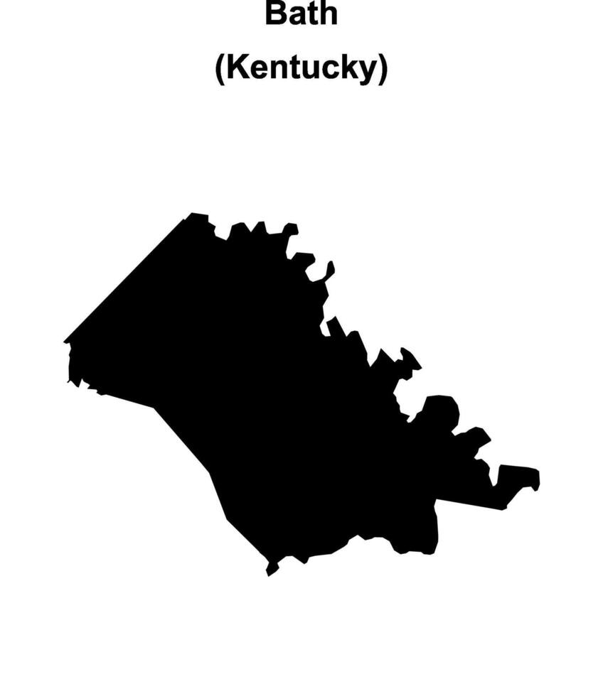 Bath County, Kentucky blank outline map vector