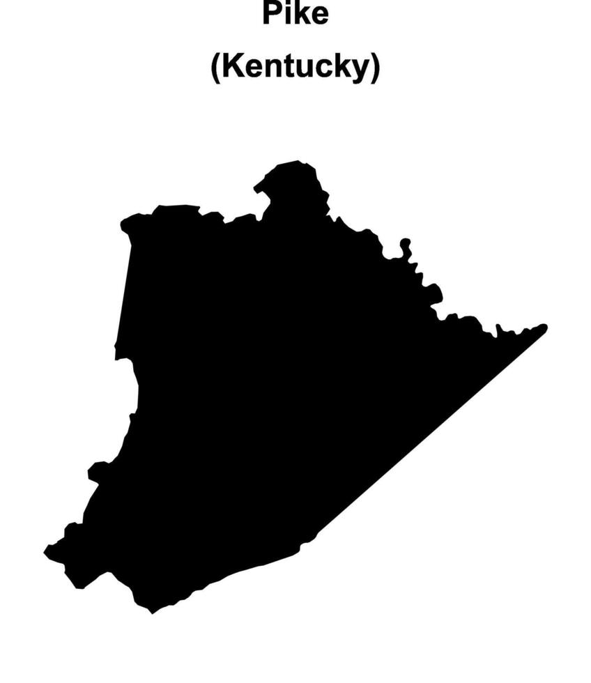 Pike County, Kentucky blank outline map vector