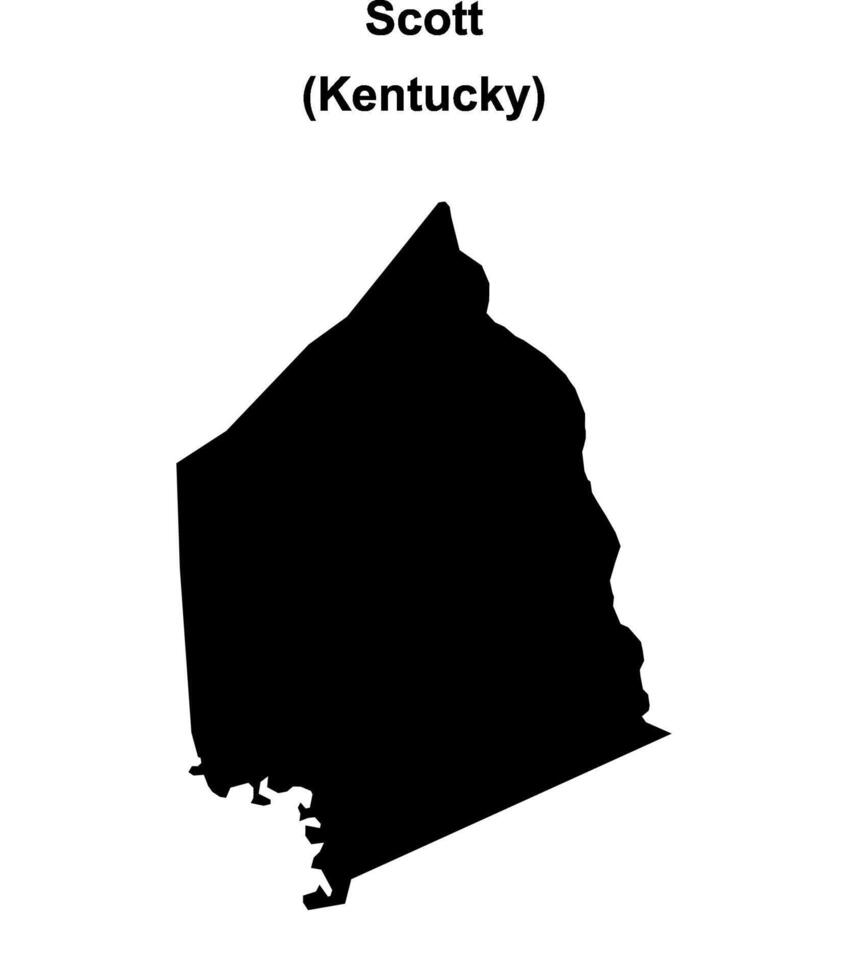 Scott County, Kentucky blank outline map vector