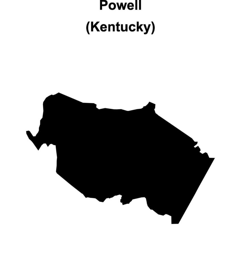 Powell County, Kentucky blank outline map vector