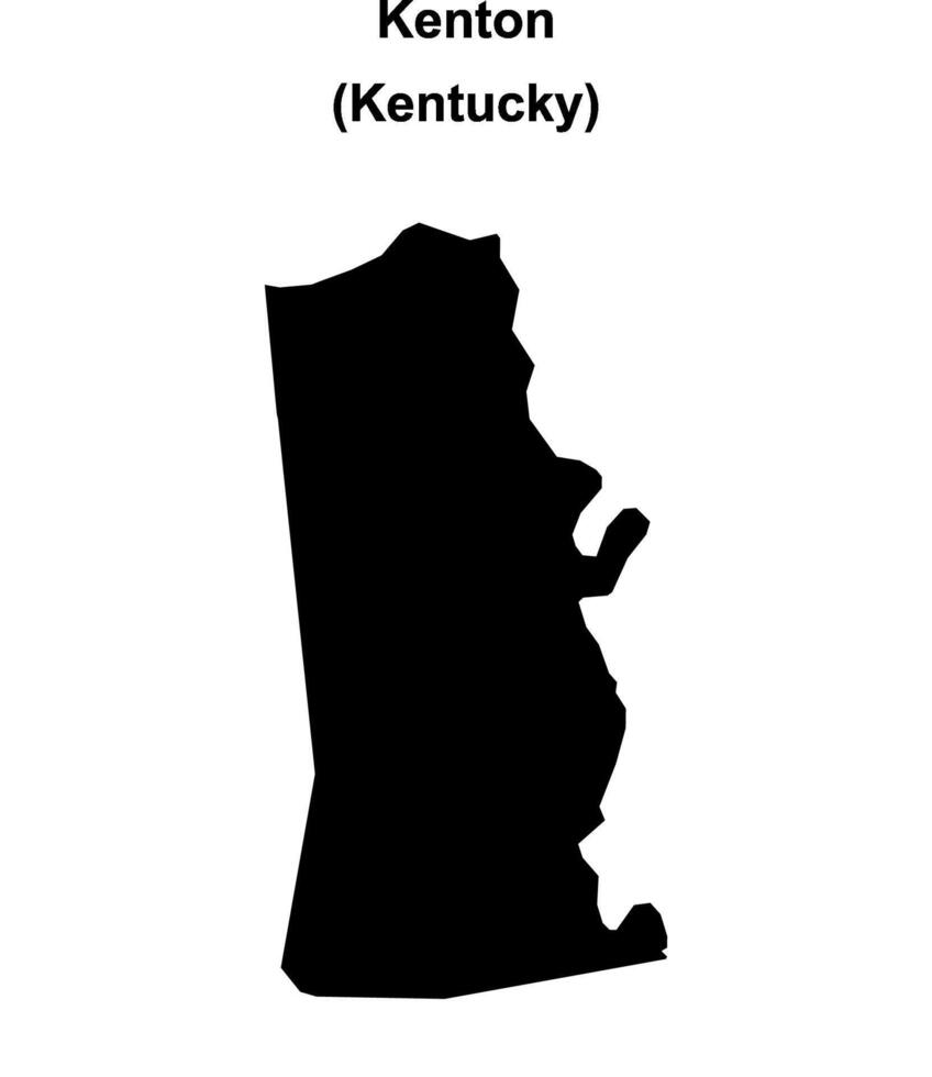 Kenton County, Kentucky blank outline map vector