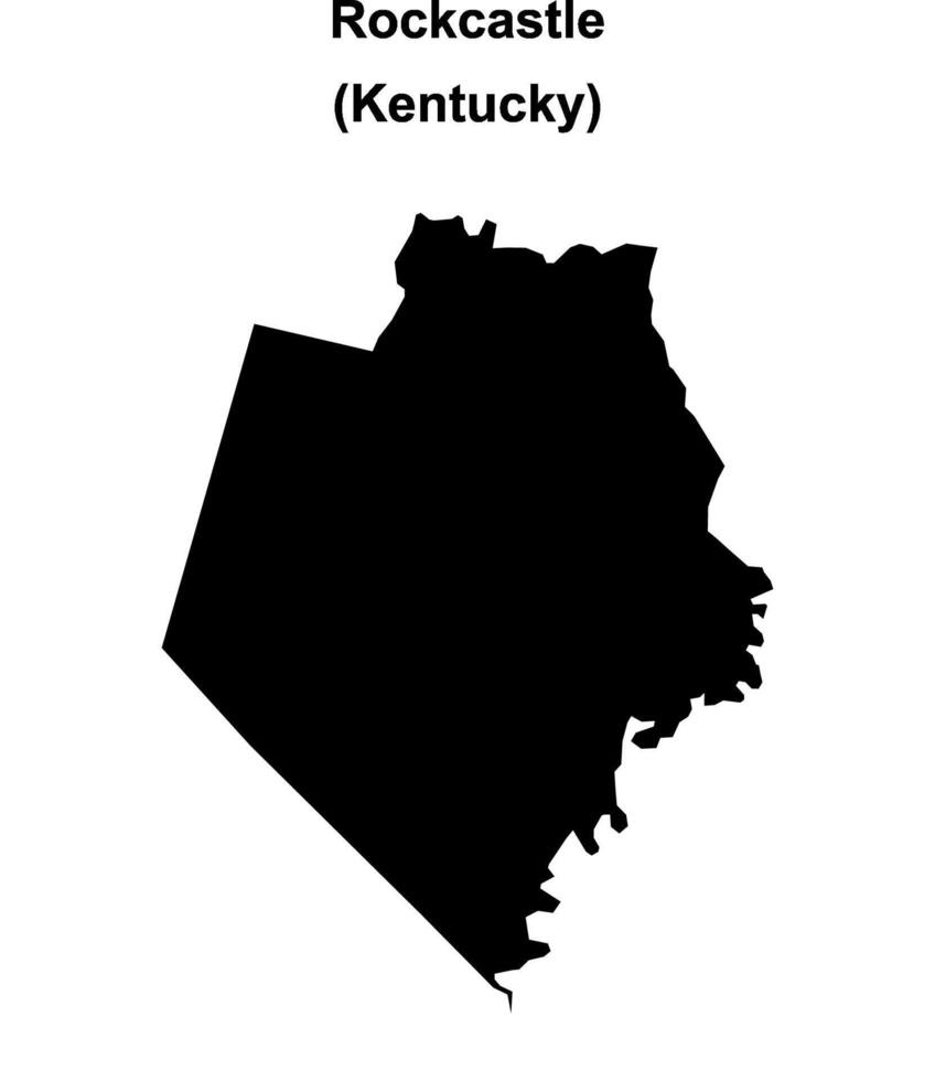 Rockcastle County, Kentucky blank outline map vector