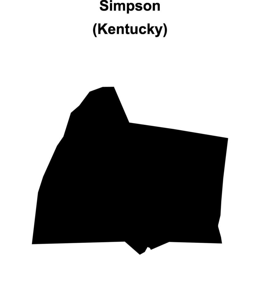 Simpson County, Kentucky blank outline map vector