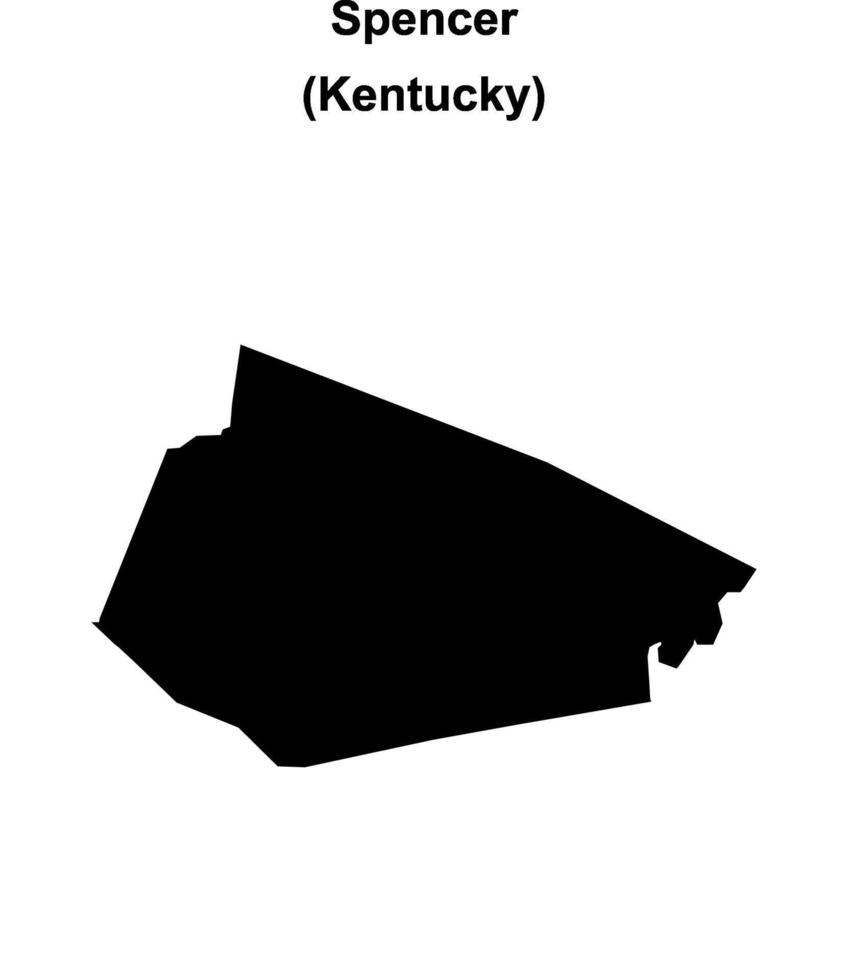 Spencer County, Kentucky blank outline map vector