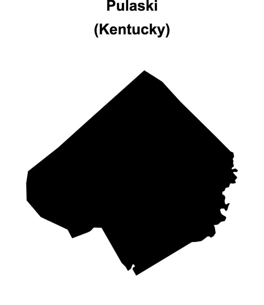 Pulaski County, Kentucky blank outline map vector