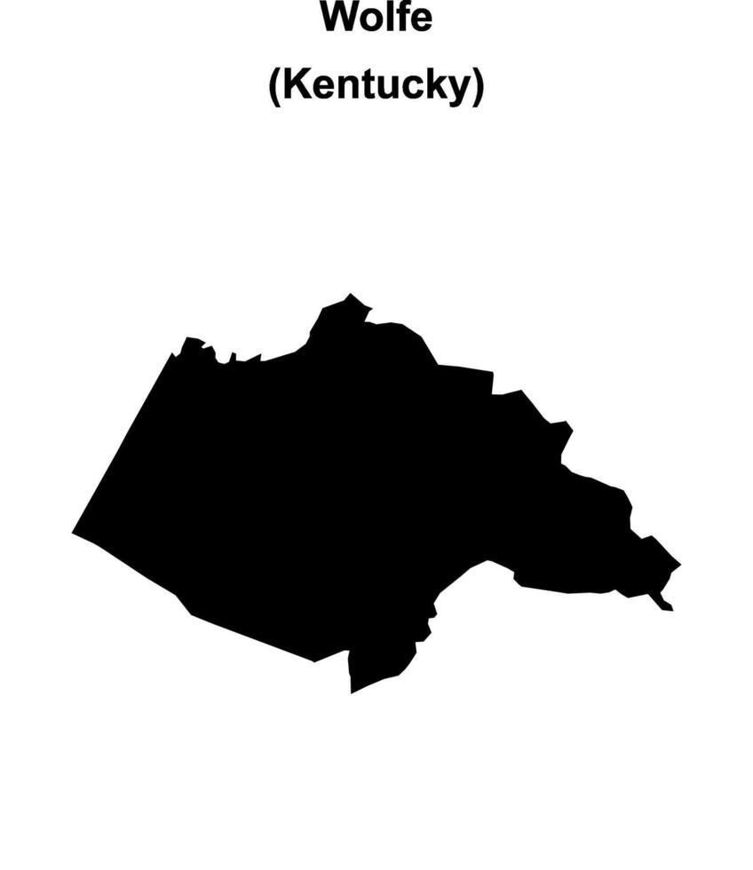 Wolfe County, Kentucky blank outline map vector