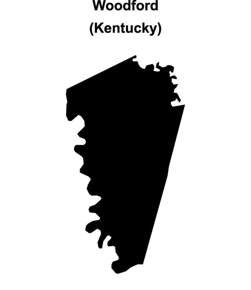 Woodford County, Kentucky blank outline map vector