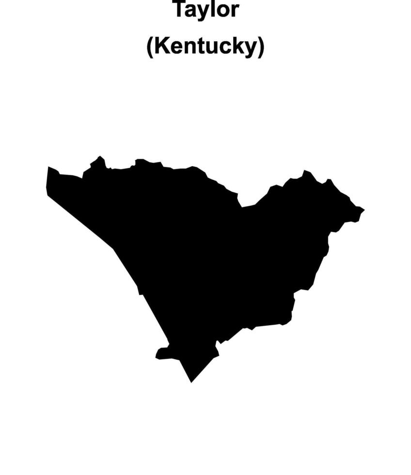 Taylor County, Kentucky blank outline map vector
