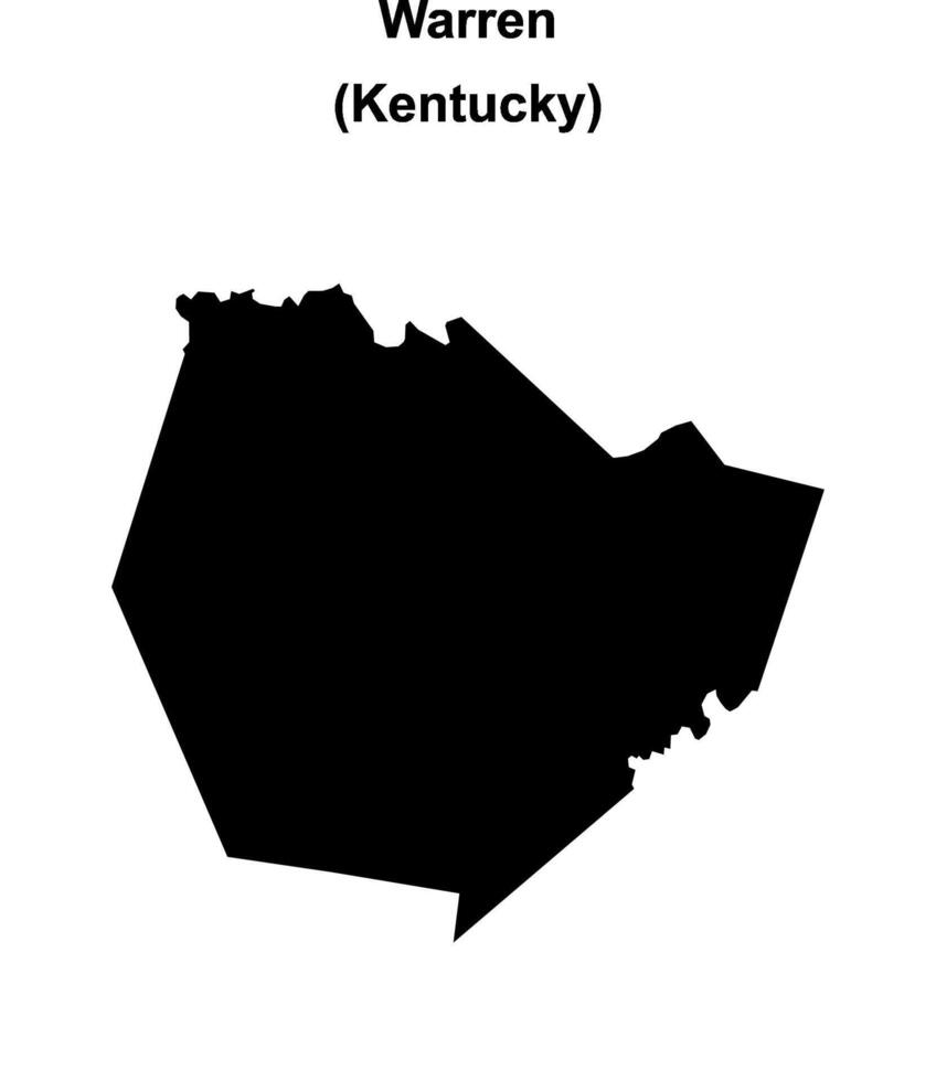 Warren County, Kentucky blank outline map vector