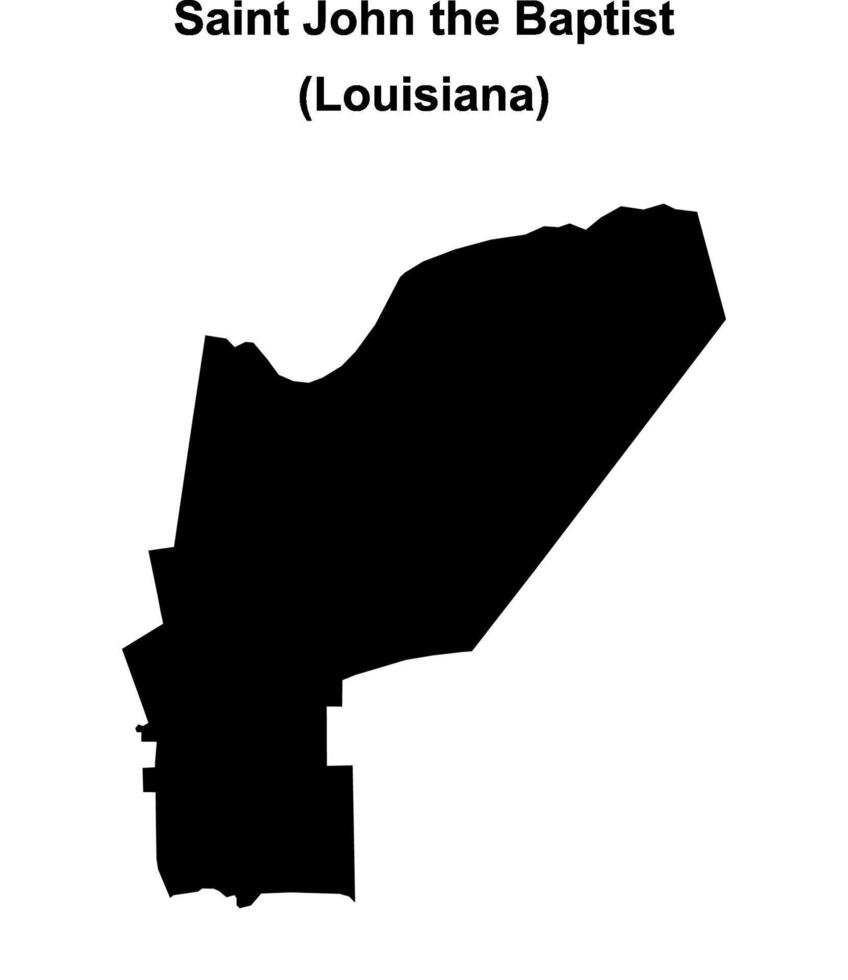 Saint John the Baptist Parish, Louisiana blank outline map vector