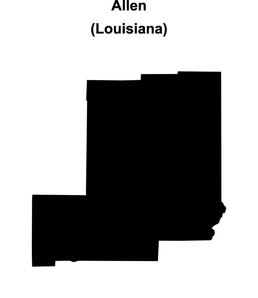 Allen Parish, Louisiana blank outline map 46721303 Vector Art at Vecteezy