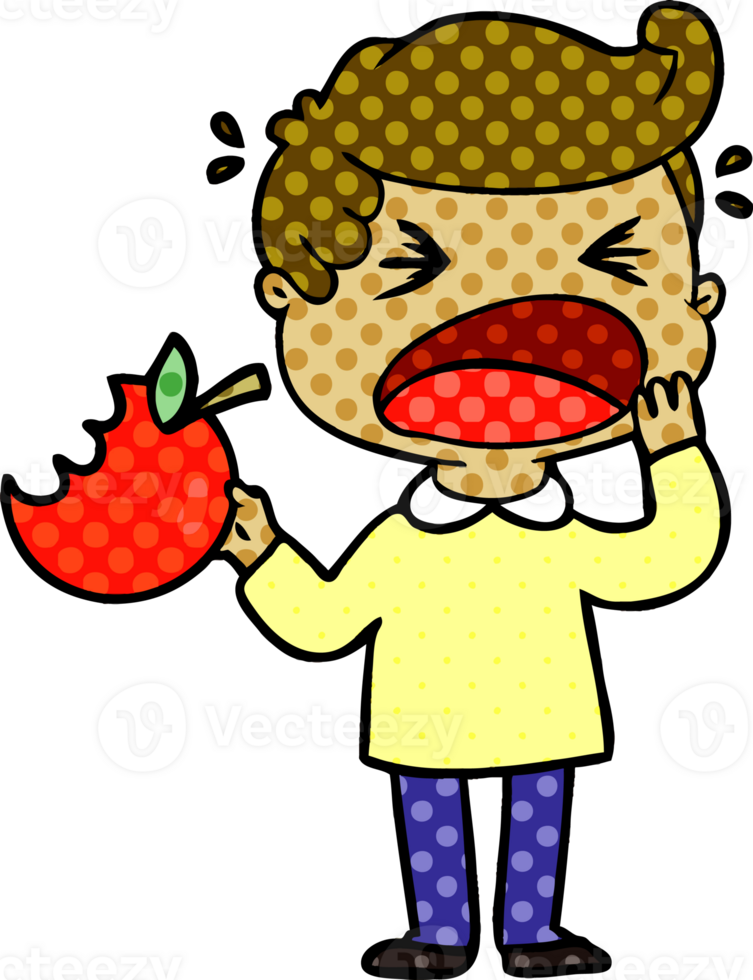 cartoon shouting man with bad tooth drawing png