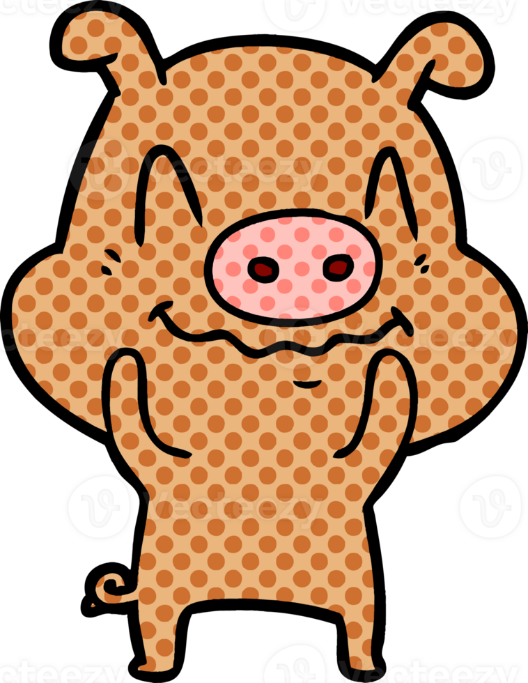 nervous cartoon pig drawing png