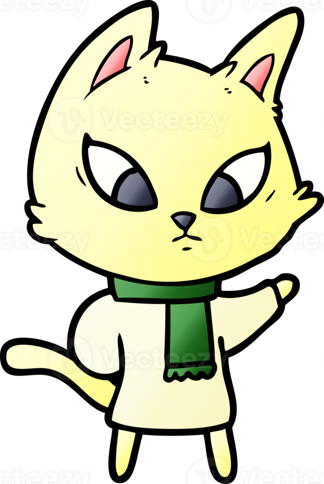 confused cartoon cat drawing png