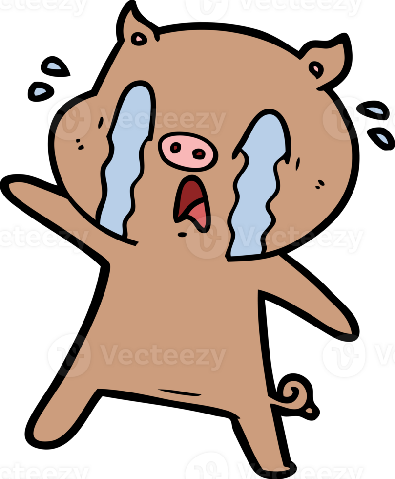 crying pig cartoon drawing png