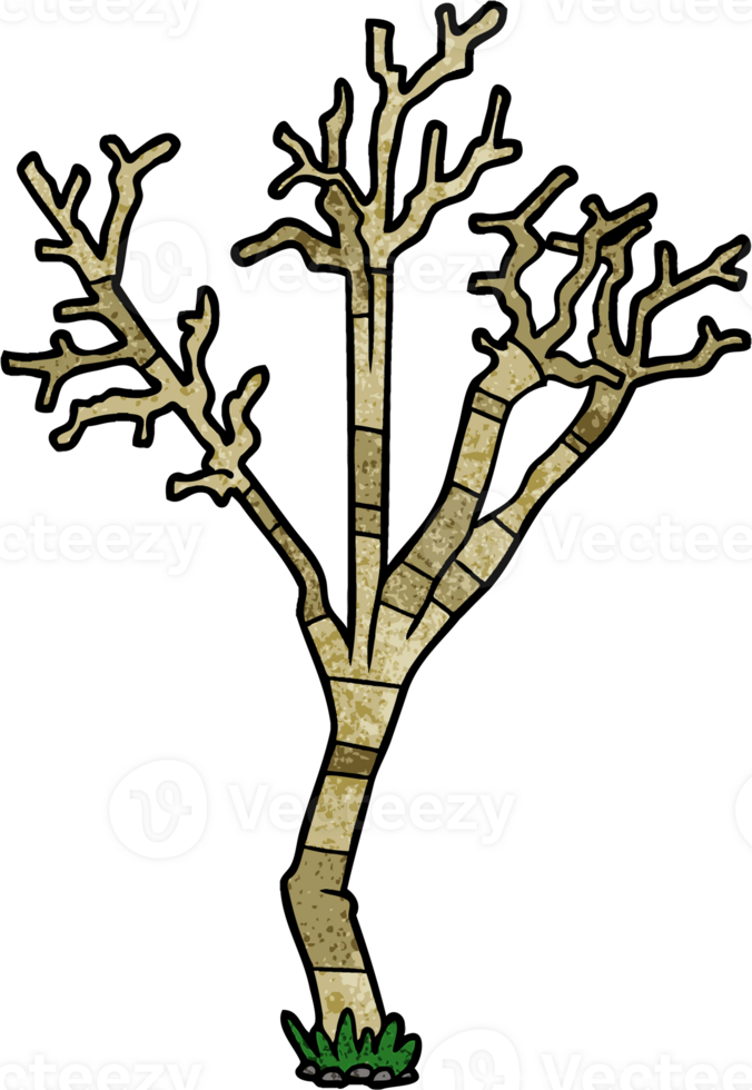 cartoon winter tree drawing png