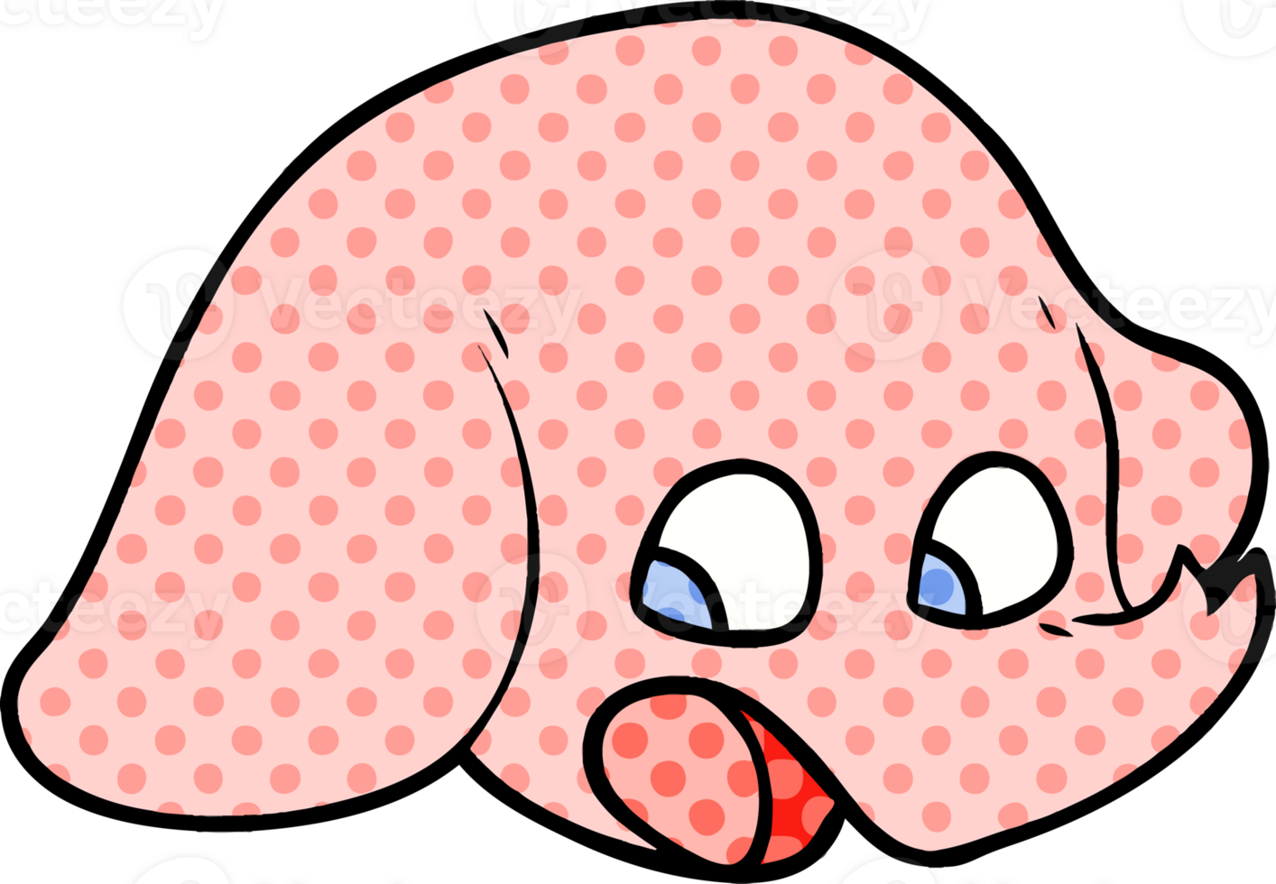 shocked cartoon elephant face drawing png