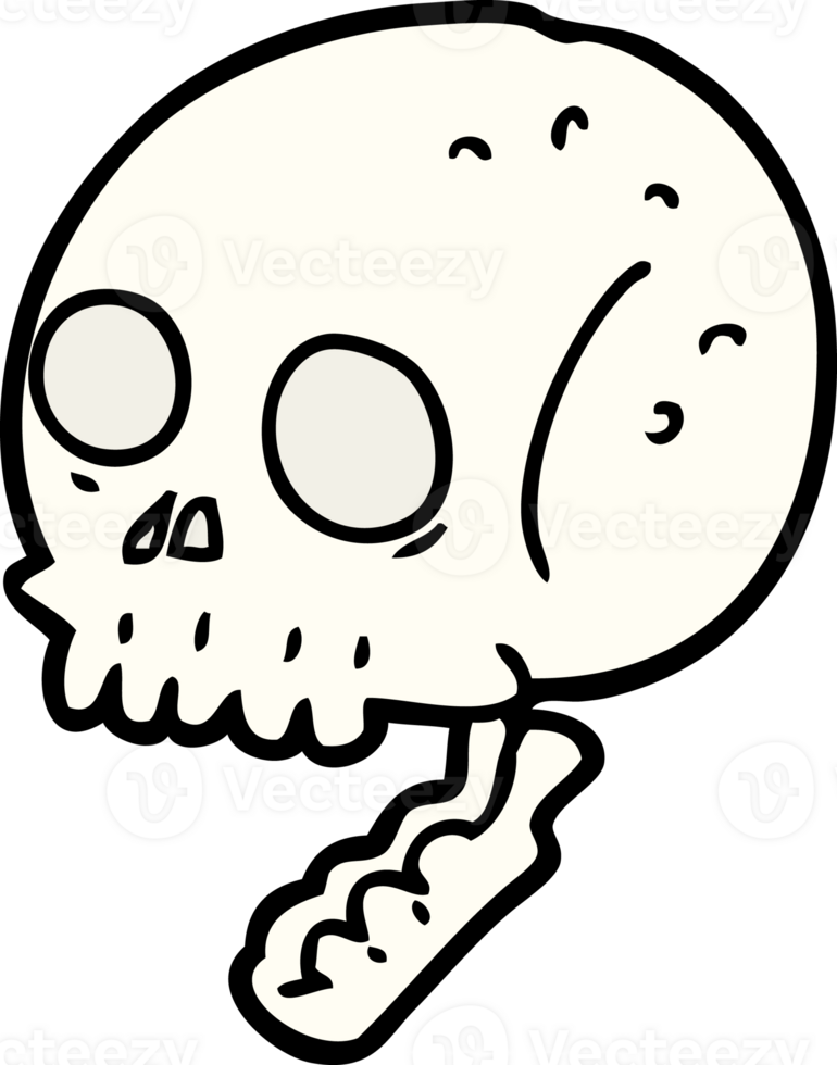 cartoon spooky skull drawing png