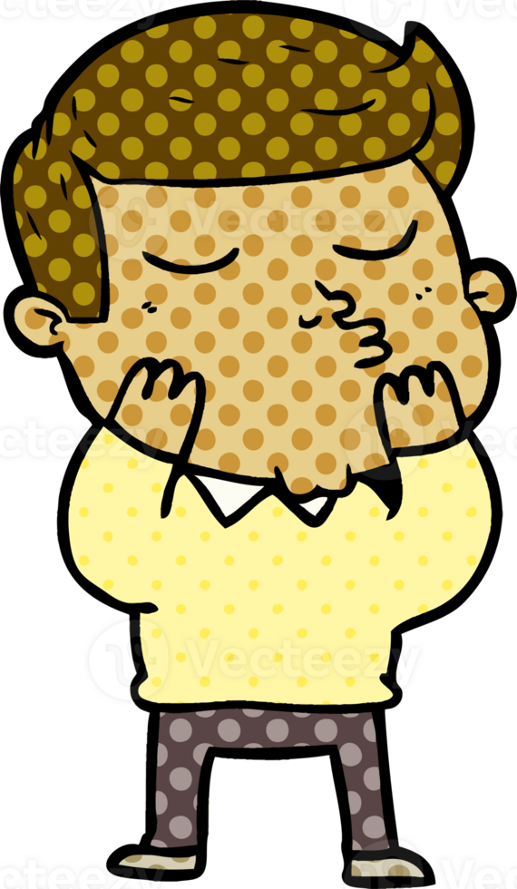 cartoon model guy pouting drawing png