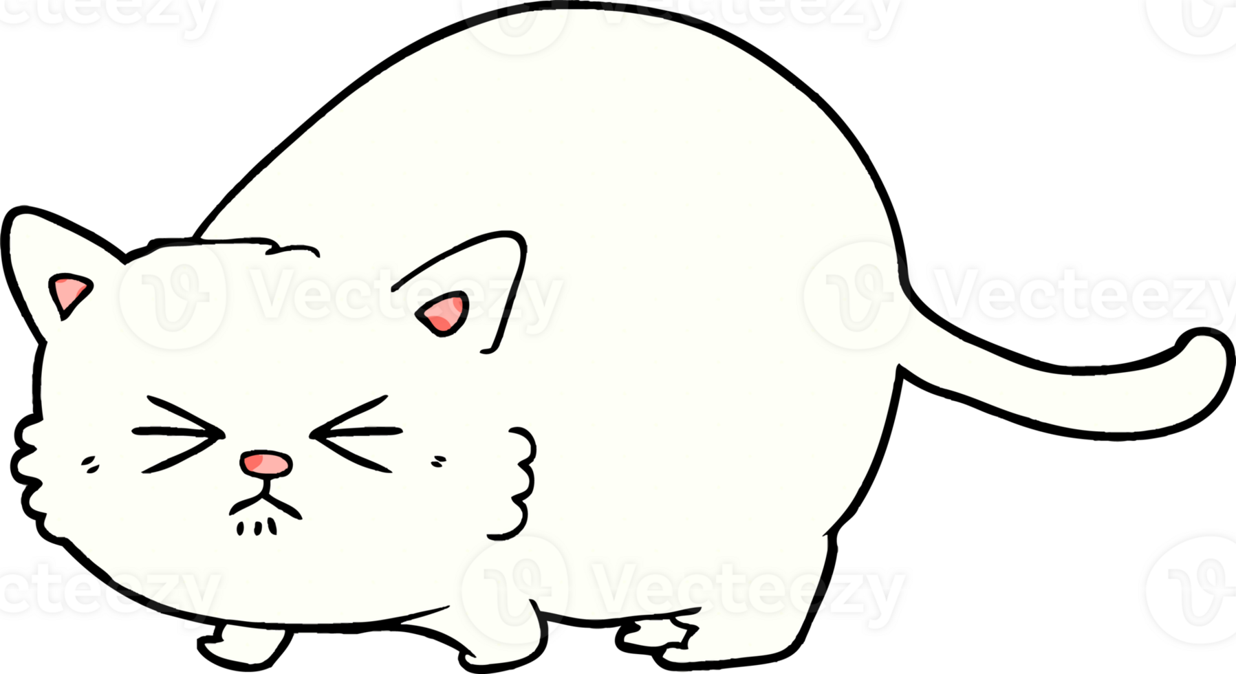 cartoon angry cat drawing png