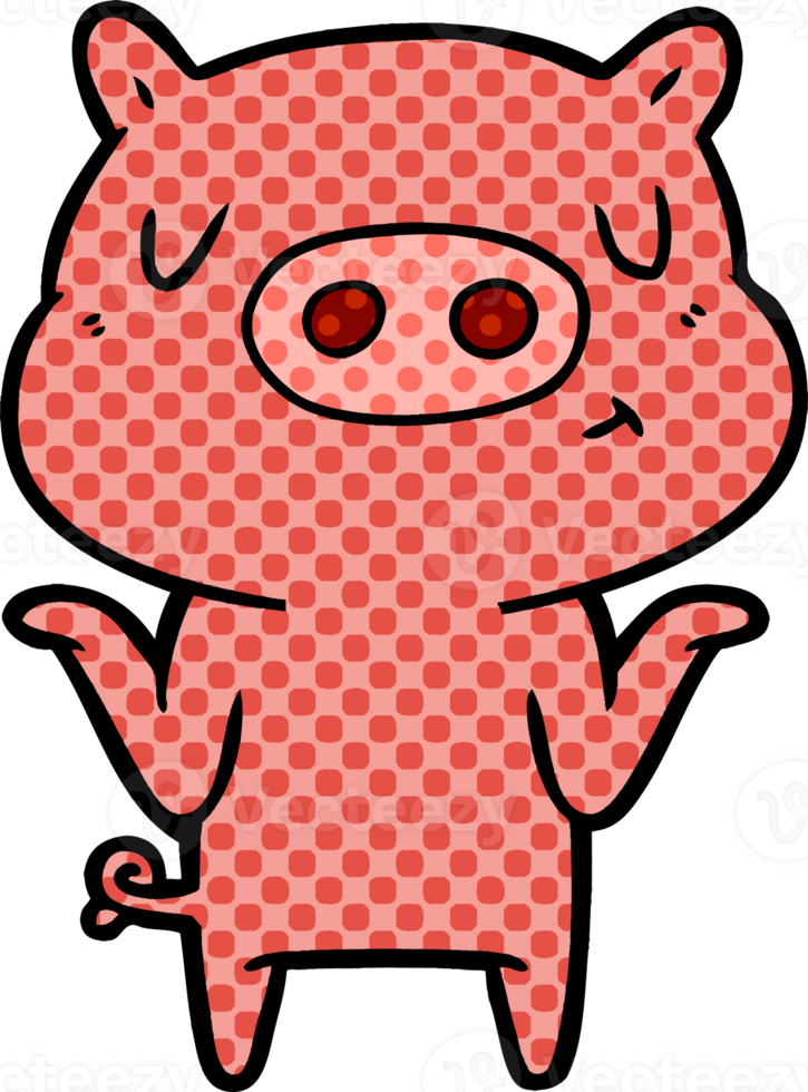 cartoon content pig drawing png